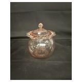 'Old Colony' pink depression glass cookie jar