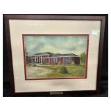 Framed Painting of Pittsboro High School 1923-70