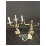 French Empire Brass Candleabras-Need Rewiring