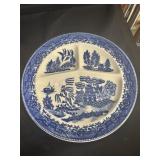 Occupied Japan Blue Willow Grill Plate