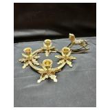 Vintage Brass Candle Holder and Rocking Horse