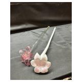 Hand-Blown Murano Style Art Glass Flowers