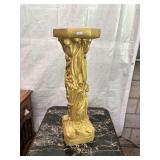 Gold Tone Ceramic Ornate Pedestal-NO SHIP