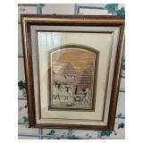 Vintage Framed African Banana Leaf Art