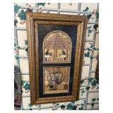 Framed Vintage Banana Leaf Art