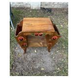Vintage Wooden Side Table w/Magazine Racks