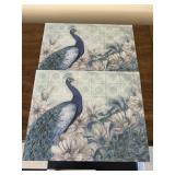 Peacock Glass Hot Plate/Cutting Board Lot