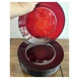 Cristal d'Arques-Durand 'Antique Ruby' Plates