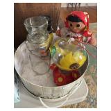 Vtg Planters Jars/Glass Hummingbird Feeder/More