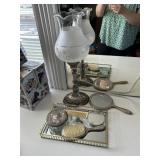 Dresser Set-Lamp/Mirror/Brush/Comb/More