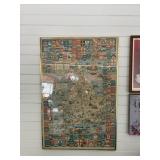 framed historical map of England and Wales