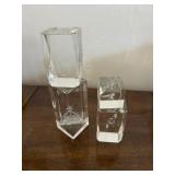 Waterford Crystal Paper Weight/Glass Etched Cubes
