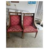 Vintage Wood and Caned Highback Chairs