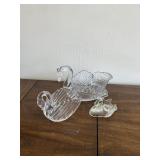 Crystal/Glass Swan Lot-Shannon Crystal. Vanderbilt