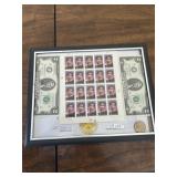 Framed Money and Stamps