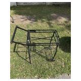 Wrought Iron Metal Rolling Cart