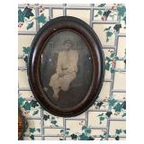 Large Antique Bubble Glass Frame