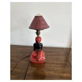 mid-century chalkware Blackamoor genie lamp