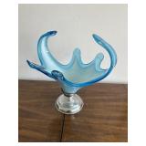 Blue Opaline Art Glass Bowl