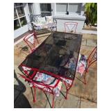 Metal and Glass Patio Set