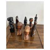 Vintage Hand Carved Wooden Tribal Busts