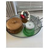 Round Metal Tray with contents