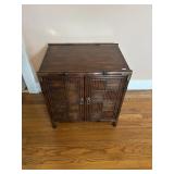 Woven Rattan Cabinet featuring Faux Bamboo