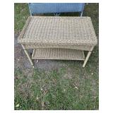 rectangular wicker outdoor coffee table