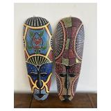 Vintage hand carved wooden tribal mask lot