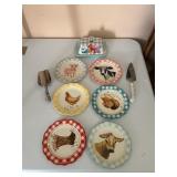 Pioneer Woman Lot-Snack Plates/Butter Dish/More