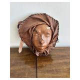 vintage 3D molded leather face purse 1970s