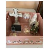 Frosted Tealight Holders/Ceramic Village House +
