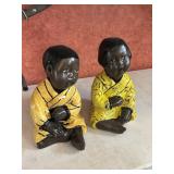 Chalkware Boy and Girl Set Very Heavy