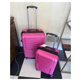 bright pink hardside spinner suitcases