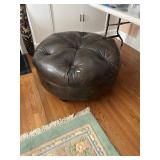 Leather Tufted Ottoman