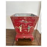 Vintage Red Chinoiserie Planter