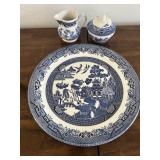 Churchill Blue Willow Lrg Platter Cream/Sugar