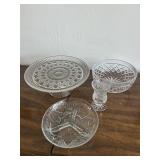 Vintage Clear Glass lot-cake stand, bowl more