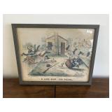 antique Currier & Ives lithograph titled 'A Line
