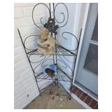 Metal Plant Stand with contents
