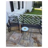 Black Wrought Iron Patio Set w/plant stand