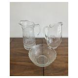 Luminarc Emperor PItcher/Etched Pitcher/Bowl