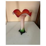 Trumpet Style Art Glass Vase