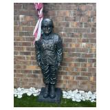 Cast Resin Military Flag Holder Statue