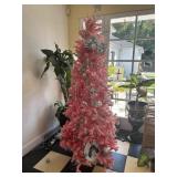 6ft Pink Christmas Tree and decorations (only)