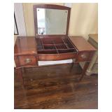vintage wooden flip-top vanity desk