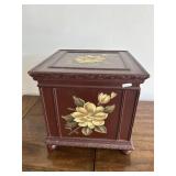 Vintage Hand painted wooden storage box