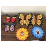 Metal Butterfly and Flower Lot