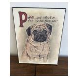 Wooden Plaque Pug Motif