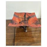 Decorative Square Art Glass on Metal Base